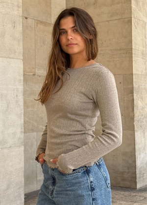 Fenna o-neck pointelle bluse Mole Melange Boii Studios 